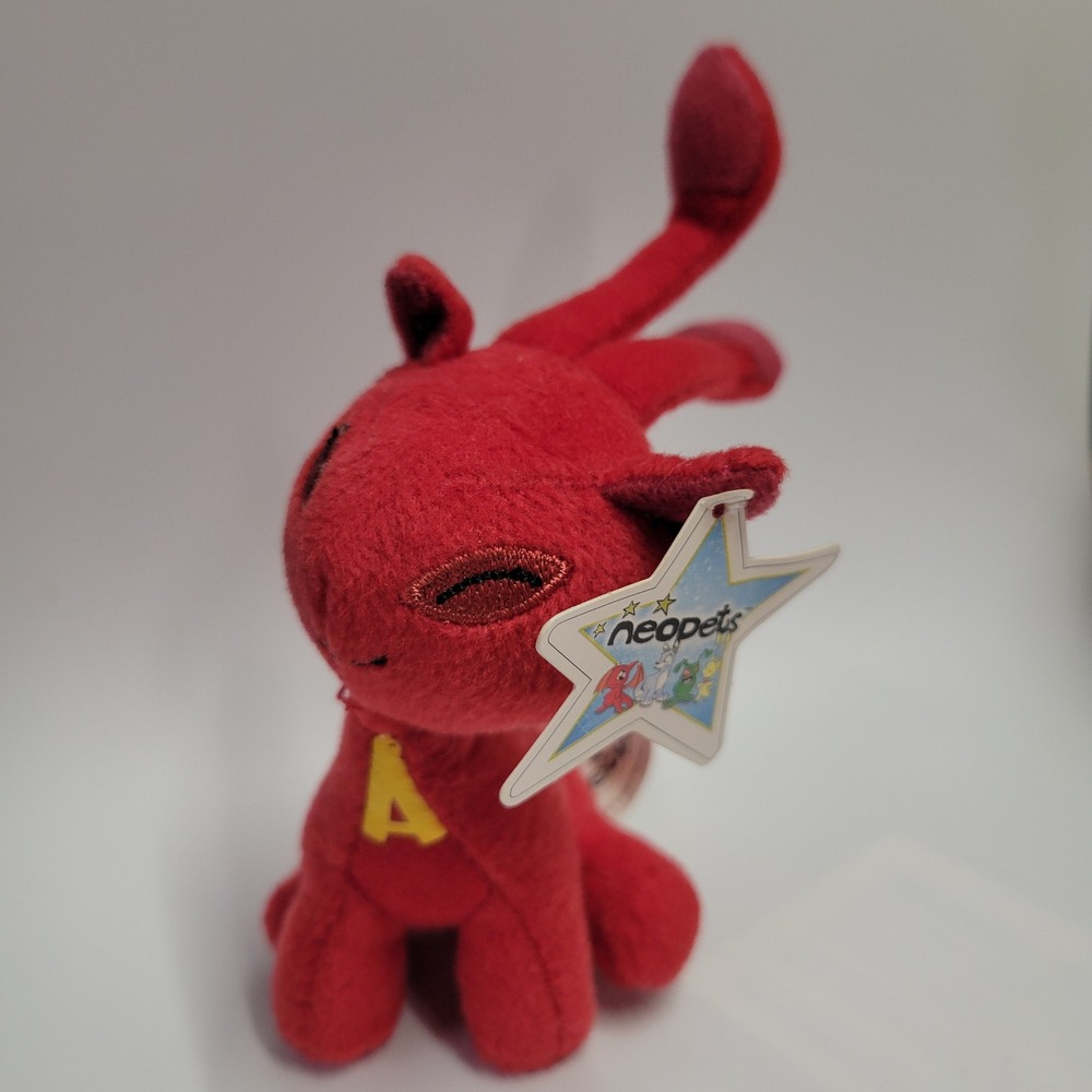 Neopets 2004 McDonalds Happy Meal Red Aisha Plush Toy with Tag Vintage Y2K